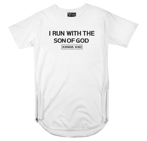 I RUN WITH THE SON OF GOD SCOOP ZIPPER TEE